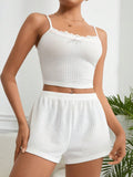  | SHEIN Waffle Comfortable Camisole & Shorts Pajama Set | Lingerie | Shein | OneHub