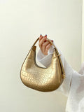  | SHEIN Waterproof,Lightweight,Business Casual Metallic Crocodile Embossed Hobo Bag | Bags | Shein | OneHub