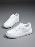 SHEIN Women Minimalist Lace-up Front Skate Shoes, Sporty Sneakers