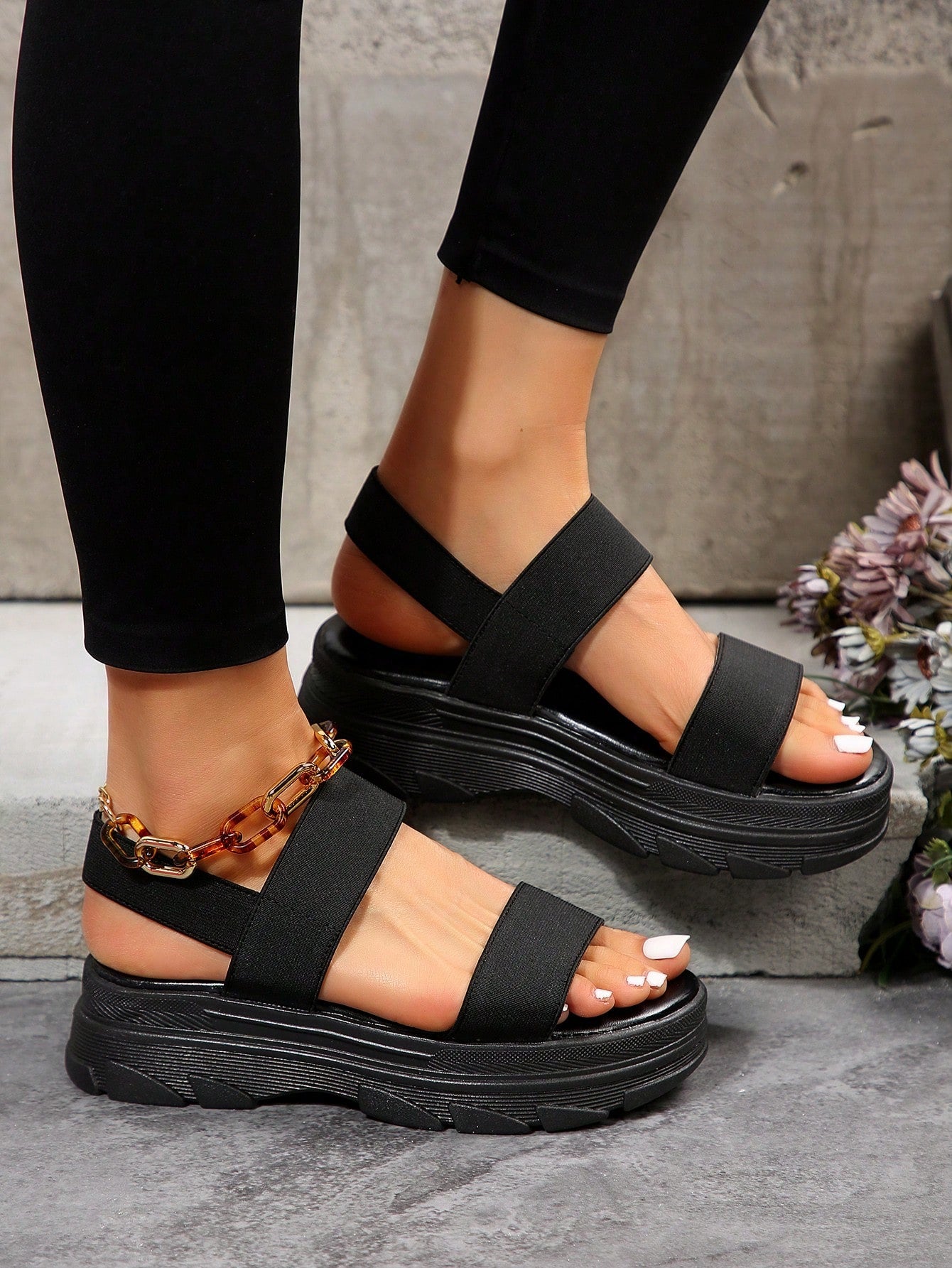  | SHEIN Women Minimalist Sport Sandals, Elastic Sporty Sandals | Sandal | Shein | OneHub