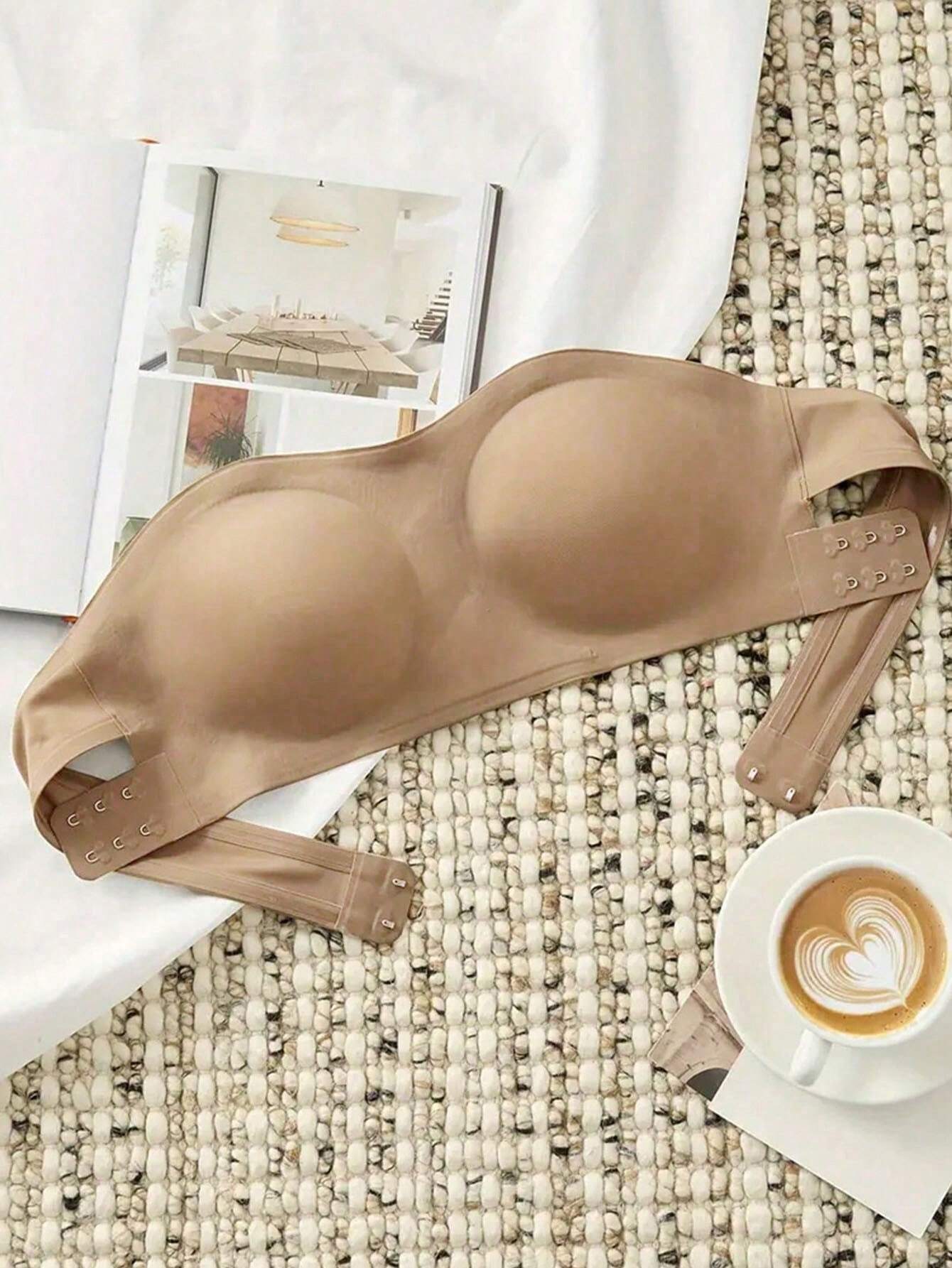  | SHEIN Women Seamless Strapless Padded Cups Tube Side Closure Bandeau Crisscross Backless Casual-Comfortable Bra Simple Bra | Lingerie | Shein | OneHub