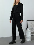  | SHEIN Women Solid Color Long Sleeve Simple Jacket And Long Pants 2-Piece Casual Outfit | Top and Pant Set | Shein | OneHub