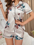  | SHEIN Women's Botanical Print Satin Pajama Set | Night Dress | Shein | OneHub
