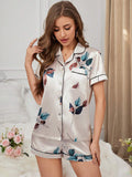  | SHEIN Women's Botanical Print Satin Pajama Set | Night Dress | Shein | OneHub