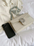  | SHEIN Women's One Shoulder Bag, White Small Square Bag With Rhinestone Lock Y2K Bowknot Crossbody Bag Trendy Chain Shoulder Bag Women Square Purse For Every Day, Perfect For Music Festival | Bags | Shein | OneHub
