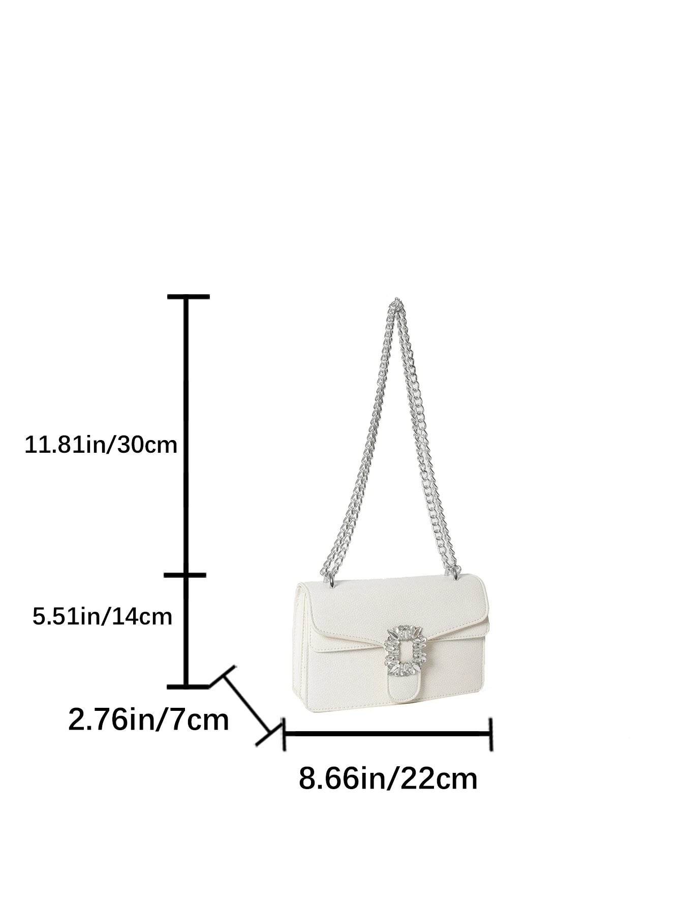  | SHEIN Women's One Shoulder Bag, White Small Square Bag With Rhinestone Lock Y2K Bowknot Crossbody Bag Trendy Chain Shoulder Bag Women Square Purse For Every Day, Perfect For Music Festival | Bags | Shein | OneHub