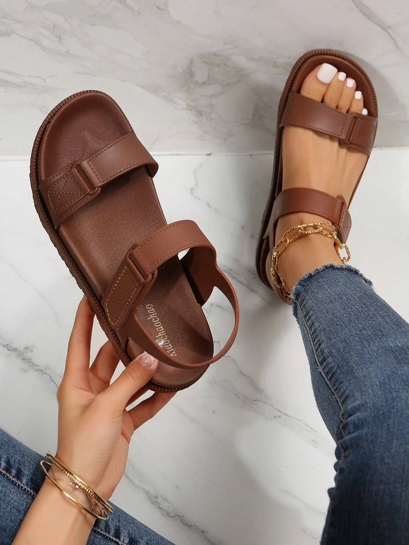  | SHEIN Women's Plus Size Luxurious, Soft & Hiking, Travel, Beach Sports Platform Sandals | Sandal | Shein | OneHub