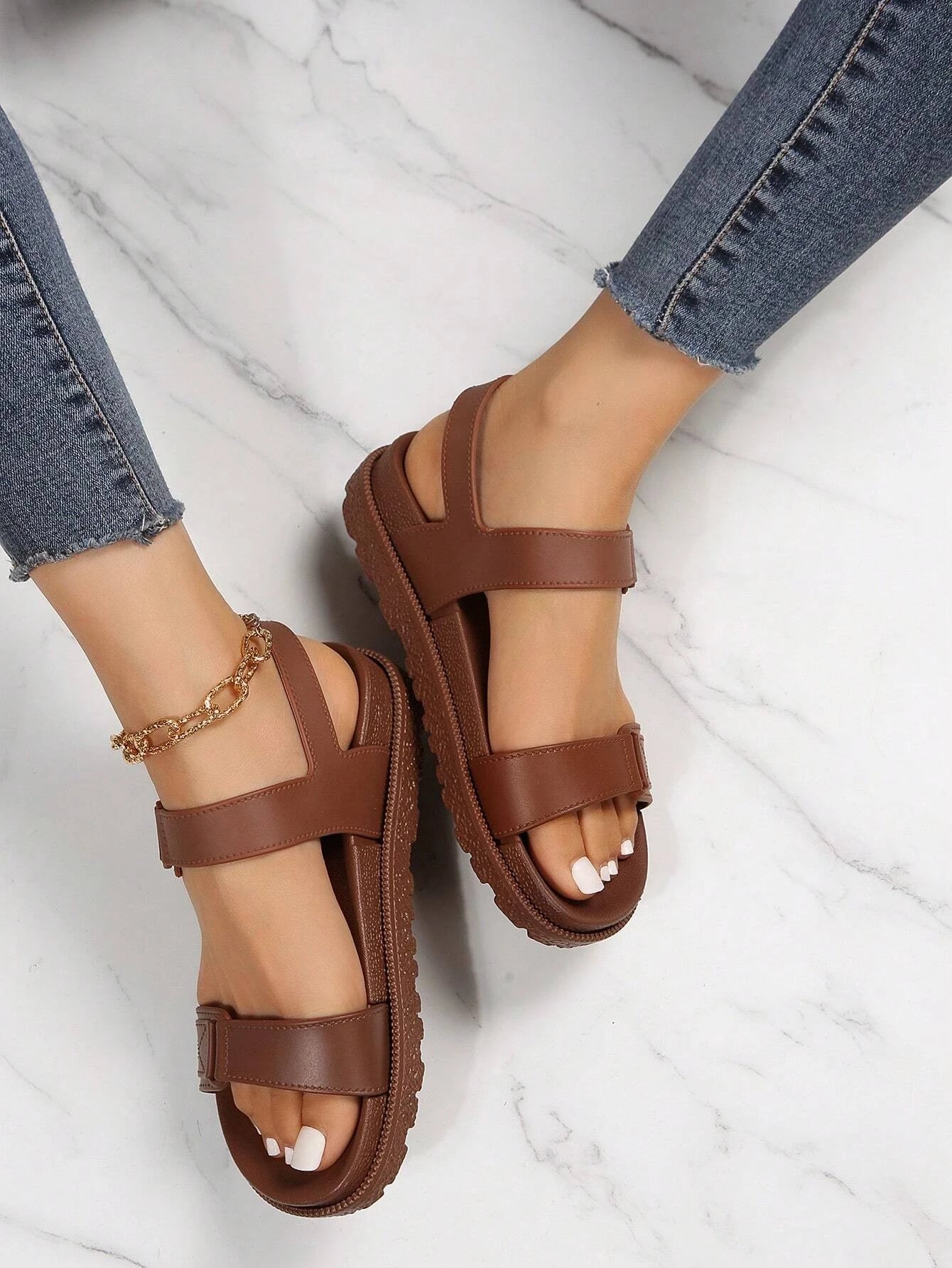  | SHEIN Women's Plus Size Luxurious, Soft & Hiking, Travel, Beach Sports Platform Sandals | Sandal | Shein | OneHub