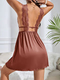  | SHEIN Women's Sexy Lace Splice Sleeveless Nightgown Dress With Open Back | Night Dress | Shein | OneHub