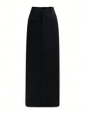  | SHEIN Women's Solid Color High Waist Side Slit Hem Maxi Casual Skirt | Skirt | Shein | OneHub