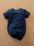  | SHEIN Yierying Boys" Infant Spring And Summer Season Dark Blue Cute Cartoon Pattern Warm, Breathable, And Moisture-Absorbing Romper | Dress | Shein | OneHub