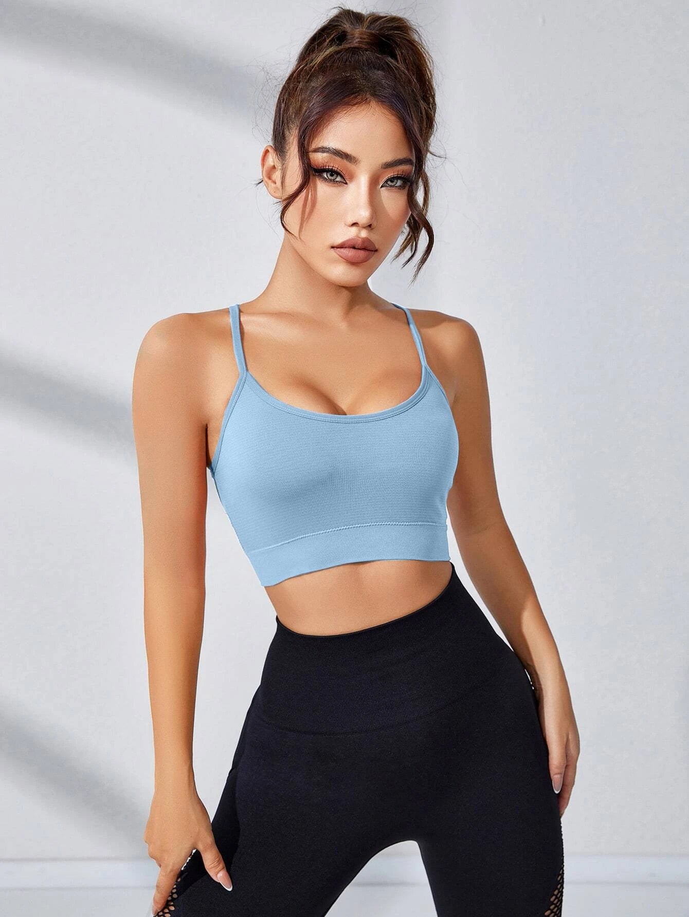  | SHEIN Yoga Basic Crisscross Back Sports Bra | Sports Bra | Shein | OneHub