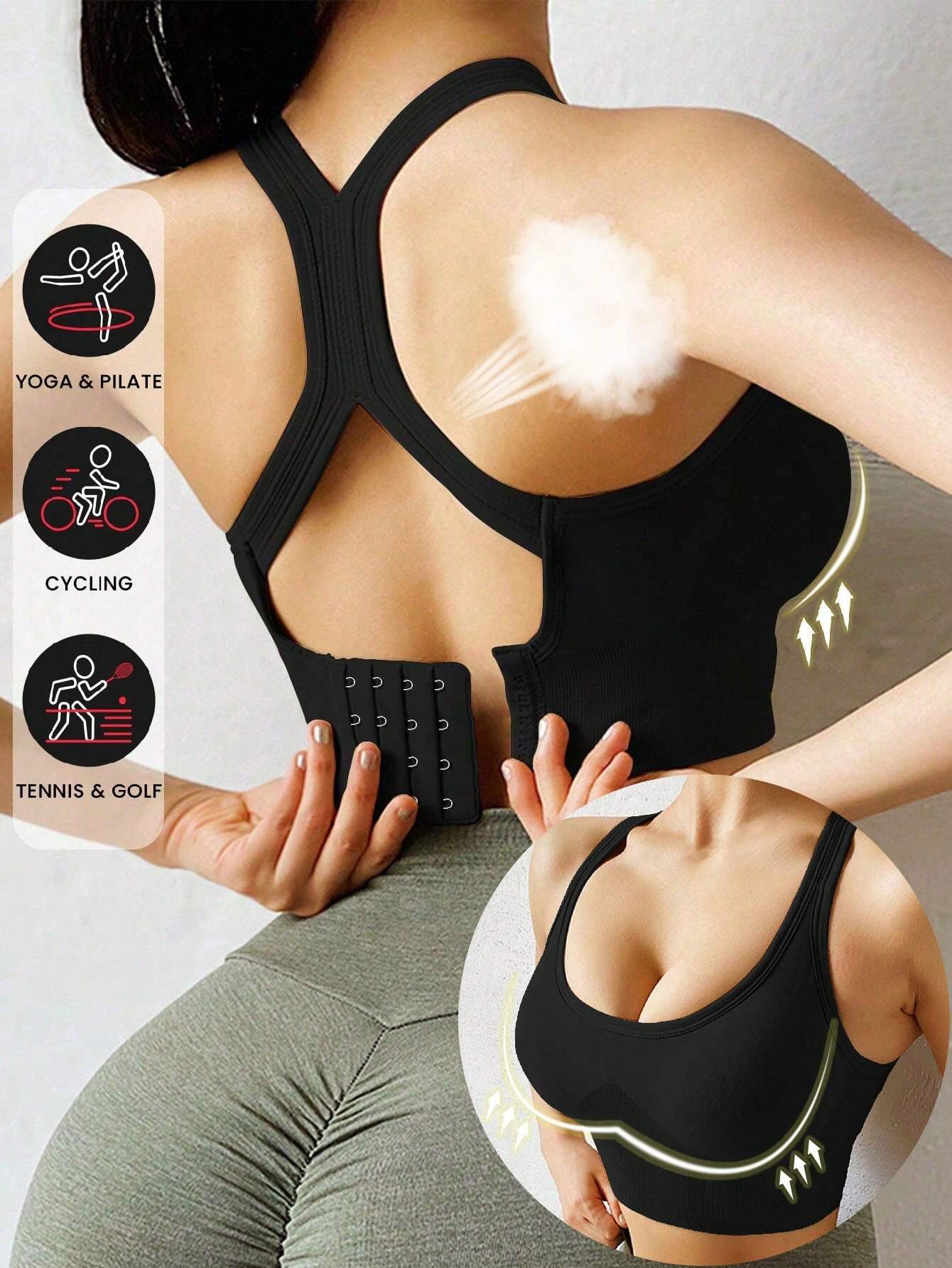  | SHEIN Yoga Sports Bra Wireless Gym Tops Underwear Cross Top Sports Tank Push Up Bras Hockproof Running Lingerie | Sports Bra | Shein | OneHub