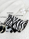  | SHEIN Zebra Pattern Fashion Zipper Clutch Bag, Coin Purse, Mobile Phone Bag, Wristlet High Quality Leather | Bags | Shein | OneHub