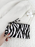  | SHEIN Zebra Pattern Fashion Zipper Clutch Bag, Coin Purse, Mobile Phone Bag, Wristlet High Quality Leather | Bags | Shein | OneHub