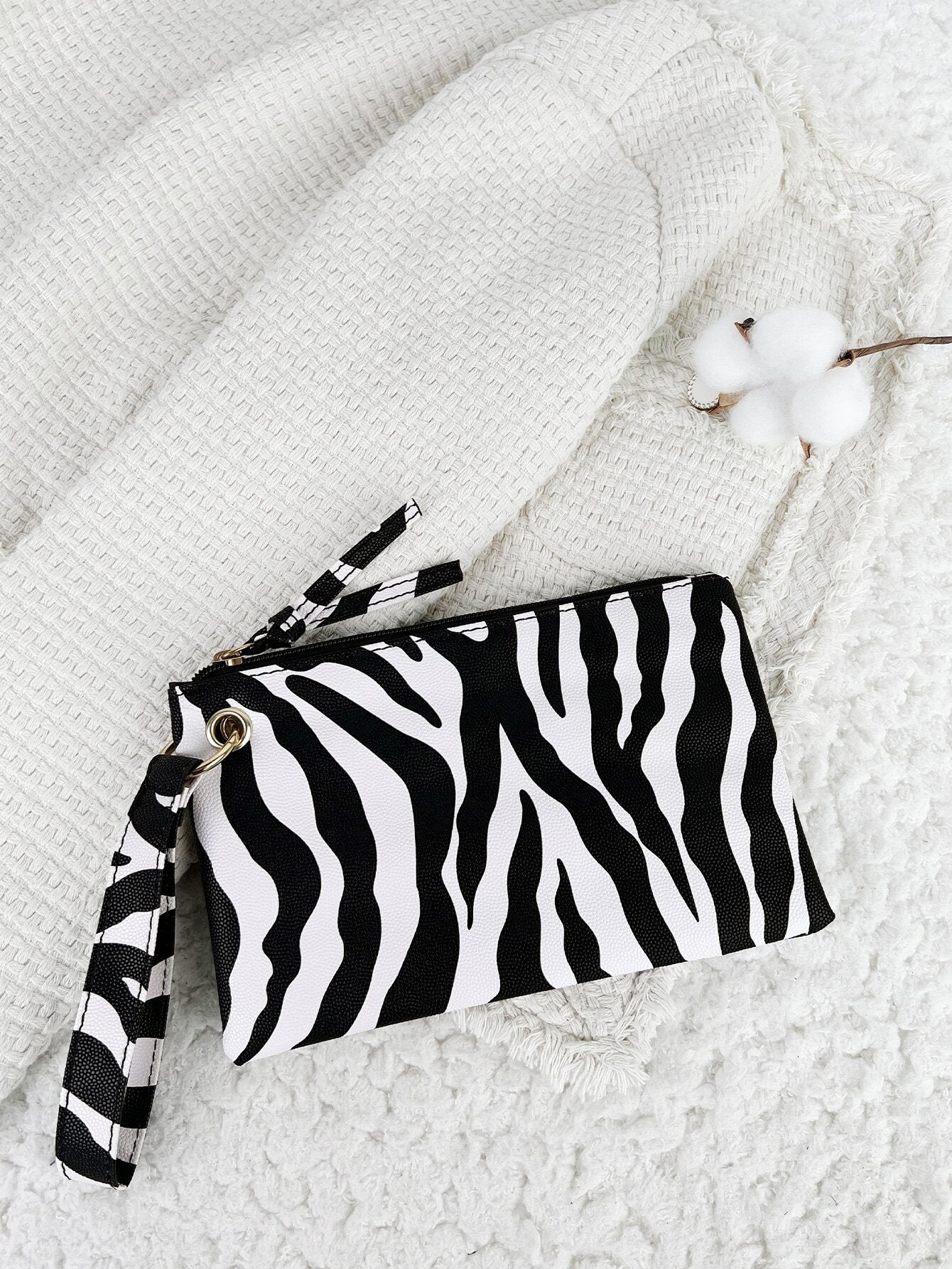  | SHEIN Zebra Pattern Fashion Zipper Clutch Bag, Coin Purse, Mobile Phone Bag, Wristlet High Quality Leather | Bags | Shein | OneHub