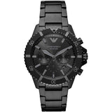 EMPORIO ARMANI Diver Black Stainless Steel Black Dial Chronograph Quartz Watch for Men - AR11363