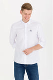  | USPA Men's White Long Sleeve Basic Shirt | T-shirt | US Polo Assn. | OneHub