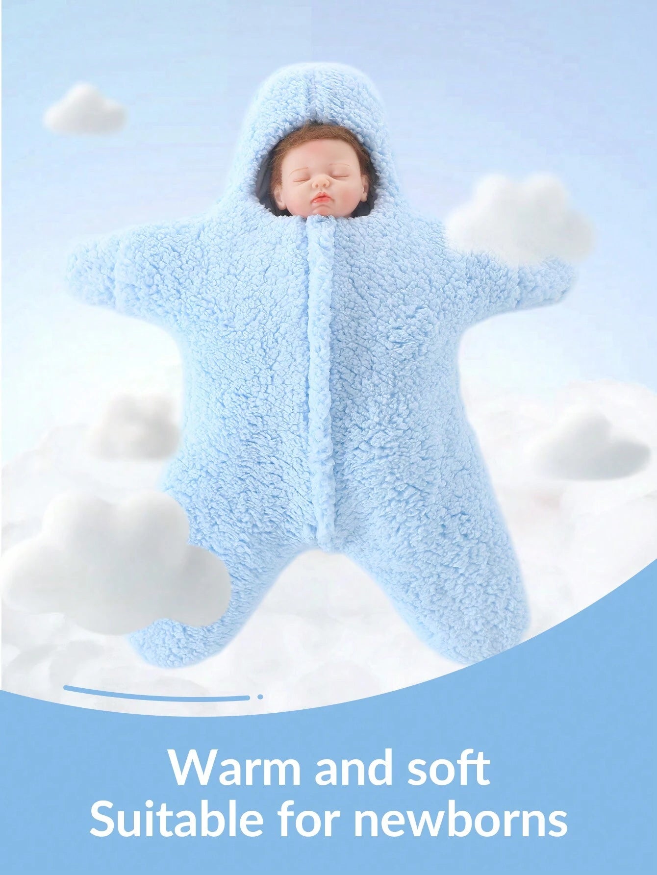  | SHEIN cottgoods 1pc Starfish Shaped Infant Sleeping Bag, Fleece Wearable Swaddle Plus Fleece Blanket, Soft Newborn Baby Sleep Sack, For 0-6 Months | Bags | Shein | OneHub