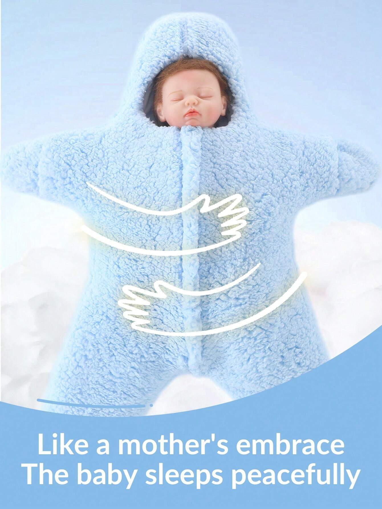  | SHEIN cottgoods 1pc Starfish Shaped Infant Sleeping Bag, Fleece Wearable Swaddle Plus Fleece Blanket, Soft Newborn Baby Sleep Sack, For 0-6 Months | Bags | Shein | OneHub