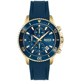 HUGO BOSS Admiral Blue Silicone Strap Blue Dial Chronograph Quartz Watch for Men - 1513965