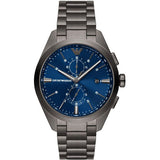 Emporio Armani Claudio Gunmetal Stainless Steel Blue Dial Chronograph Quartz Watch for Men - AR11481