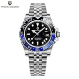 Pagani Design Silver Stainless Steel Black Dial Automatic Watch for Men - Pagani PD1662