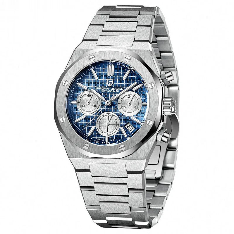 Buy Pagani Design Silver Stainless Steel Blue Dial Chronograph Quartz Watch for Men - PD1707 Online In Pakistan  | Pagani Design Silver Stainless Steel Blue Dial Chronograph Quartz Watch for Men - PD1707 | Watches | Pagani Design | OneHub