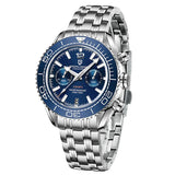 Pagani Design Silver Stainless Steel Blue Dial Chronograph Quartz Watch for Men - PD1711