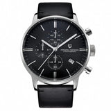 Pagani Design Black Leather Strap Black Dial Chronograph Quartz Watch for Men - PD2720K