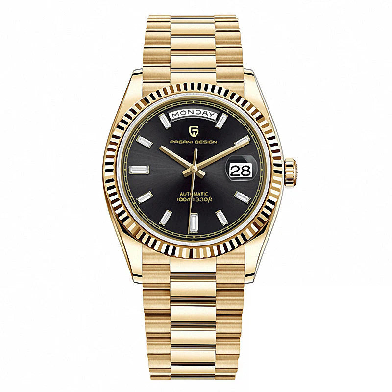 Buy Pagani Design Gold Stainless Steel Black Dial Automatic Watch for Men - PD1752 Online In Pakistan  | Pagani Design Gold Stainless Steel Black Dial Automatic Watch for Men - PD1752 | Watches | Pagani Design | OneHub