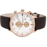  | Emporio Armani Classic Brown Leather Strap Silver Dial Chronograph Quartz Watch for Men - AR0398 | Watches | Emporio Armani | OneHub
