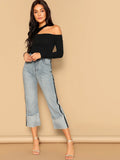  | SHEIN Ribbed Cutout Asymmetrical Neck Top | Top | Shein | OneHub