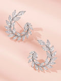 Shein Rhinestone Leaf Hoop Earrings 1pair