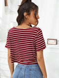  | SHEIN V-neck Striped Boxy Tee | T-shirt | Shein | OneHub