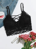 SHEIN Lattice Front Lace Bralet