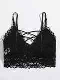 SHEIN Lattice Front Lace Bralet