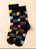 Shein Cartoon Cat Crew Socks