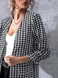  | SHEIN Unity Open Front Houndstooth Blazer | Blazer | Shein | OneHub