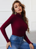  | SHEIN Funnel Neck Rib-knit Top | Top | Shein | OneHub