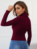  | SHEIN Funnel Neck Rib-knit Top | Top | Shein | OneHub