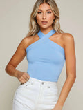  | SHEIN BAE Form-Fitting Crisscross Halter Top | Top | Shein | OneHub