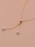  | Shein Faux Pearl Decor Y Lariat Necklace | Necklace | Shein | OneHub