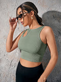  | SHEIN Asymmetrical Neck Rib-knit Crop Top | Top | Shein | OneHub