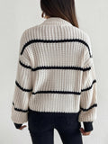  | SHEIN Striped Mock Neck Drop Shoulder Sweater | Sweater | Shein | OneHub