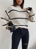  | SHEIN Striped Mock Neck Drop Shoulder Sweater | Sweater | Shein | OneHub