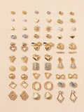 Shein 30pairs Heart & Bow Stud Earrings