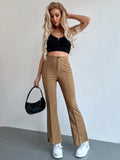 Shein Seam Front High Waist Flare Leg Pants