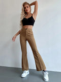 Shein Seam Front High Waist Flare Leg Pants