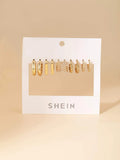 Shein 5pairs Faux Pearl Decor Hoop Earrings